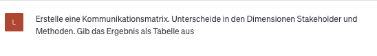 Prompt zur Kommunikationsmatrix